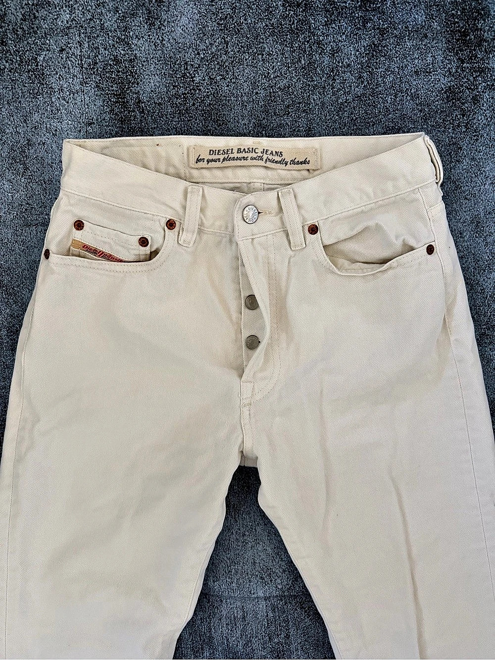 Diesel Y2K Fellow Jeans Straight Slim Leg in White W29 L30